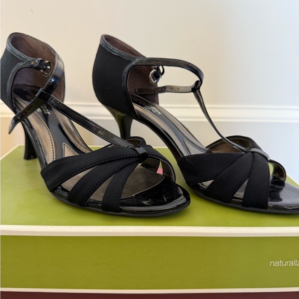 Naturalizer Black Strappy Heels